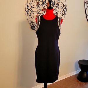 Cach'e Little Beaded Black Dress